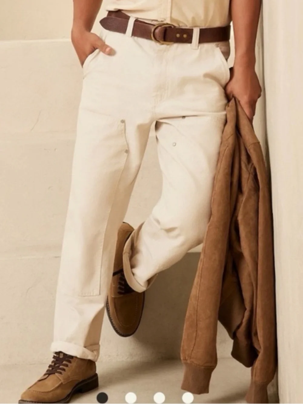 Banana Republic Carpenter Pants - Ecru Off White - 32
